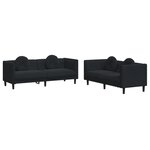 vidaXL Ensemble de canapés 2 Pièces avec coussins noir velours