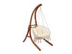 Hamac bois suspendu avec fauteuil "Canaries" - Ecru