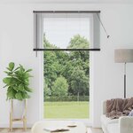 vidaXL Store de Fenêtre avec des rideaux Noir Aluminium