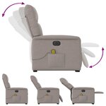 vidaXL Fauteuil inclinable de massage électrique Taupe Tissu