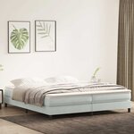vidaXL Sommier à lattes de lit et matelas gris clair 180x210cm velours