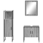 vidaXL Ensemble d'armoires de salle de bain 3 Pièces sonoma gris