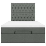 vidaXL Cadre de lit ottoman avec matelas gris foncé 120x200cm tissu