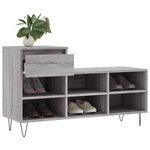 vidaXL Armoire à chaussures Sonoma gris 102x36x60 cm Bois d'ingénierie