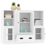 vidaXL Buffets 3 Pièces blanc bois d'ingénierie