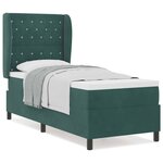 vidaXL Lit à ressorts avec matelas Vert foncé 80 x 200 cm Velours