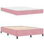 vidaXL Cadre de lit avec matelas Rose 140 x 190 cm tissu