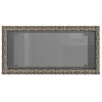vidaXL Table d'appoint de jardin avec dessus en verre gris rotin