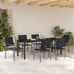vidaXL Ensemble de salle à manger pour jardin 7 Pièces Noir Poly rotin