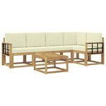 vidaXL Ensemble de canapés d'extérieur 6 Pièces Blanc et crème
