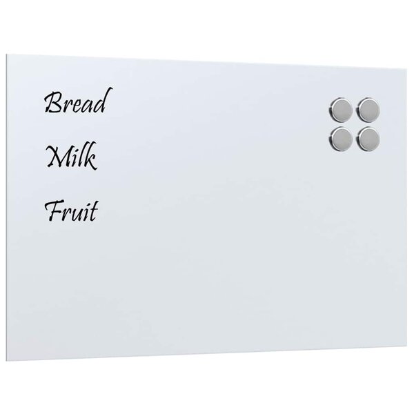 vidaXL Tableau noir magnétique mural blanc 60x40 cm verre trempé