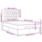 vidaXL Cadre de lit ottoman avec matelas noir 120x190 cm velours