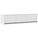 vidaXL Meuble TV avec LED 165 x 34 x 40 cm Blanc Bois d’ingénierie
