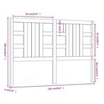 vidaXL Tête de lit Marron miel 126x4x100 cm Bois massif de pin