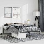 vidaXL Cadre de lit métal sans matelas noir 135x190 cm