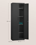 Armoire de rangement en acier placard de bureau à 5 niveaux double porte meuble de rangement pour garage bureau robuste gris 12_0003987