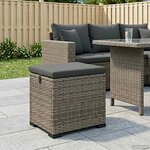 vidaXL Pouf de jardin avec coussin 40 x 30 x 40 cm