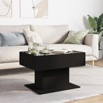 vidaXL Table basse avec LED noir 70x50x45 cm bois d'ingénierie