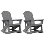 vidaXL Chaises Berçantes Adirondack 2 Pièces Gris clair HDPE