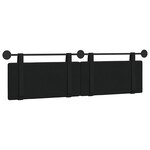 vidaXL Tête de lit suspendue Noir Tissu