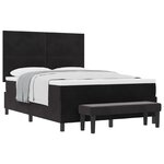 vidaXL Lit à ressorts avec tête de lit Noir 190 x 140 cm Velours