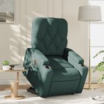 vidaXL Fauteuil inclinable électrique vert foncé tissu