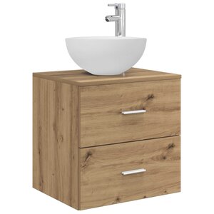 vidaXL Meuble lavabo mural Chêne artisanal 49 5 x 35 x 63 cm
