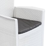 vidaXL Chaise de jardin 2 Pièces et coussin Blanc Plastique Aspect rotin