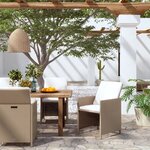 vidaXL Chaises de jardin avec coussins 4 Pièces Résine tressée Beige