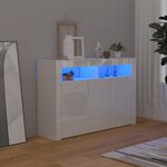 vidaXL Buffet avec lumières LED blanc brillant 115 5x30x75 cm