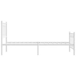 vidaXL Cadre de lit métal avec tête de lit/pied de lit blanc 90x190 cm