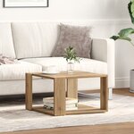 vidaXL Table Basse Chêne Artisanal 51 5x51 5x30 cm Bois d'ingénierie