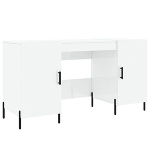 vidaXL Bureau Blanc brillant 140x50x75 cm Bois d'ingénierie