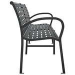 vidaXL Banc double de jardin noir 231 cm acier et WPC