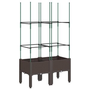 vidaXL Jardinière avec treillis marron 80x40x142 5 cm PP