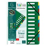 Trieur Harmonika, A4, 12 compartiments, vert EXACOMPTA