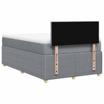 vidaXL Sommier à lattes de lit avec matelas Gris clair 120x200cm Tissu