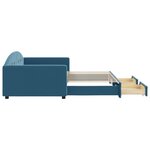 vidaXL Lit de jour avec gigogne et tiroirs sans matelas bleu 100x200cm