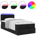 vidaXL Lit ottoman avec matelas noir 90x200 cm tissu