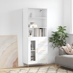vidaXL Buffet haut Blanc 69 5x34x180 cm Bois d'ingénierie
