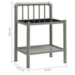 vidaXL Table de chevet Gris et noir 45x34 5x62 5 cm Métal et verre