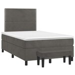 vidaXL Sommier à lattes de lit et matelas gris foncé 120x190cm velours