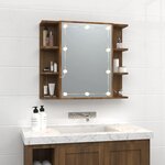 vidaXL Armoire à miroir avec LED Chêne marron 70x16 5x60 cm