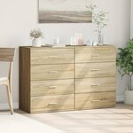 vidaXL Buffets 2 Pièces chêne sonoma 60x39x80 cm bois d'ingénierie