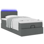 vidaXL Cadre de lit ottoman avec matelas gris foncé 100x200 cm tissu