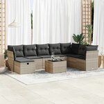 vidaXL Salon de jardin 9 Pièces avec coussins gris clair résine tressée