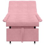 vidaXL Canapé-lit 3-en-1 en velours rose