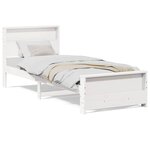 vidaXL Cadre de lit Blanc 80 x 200 cm Bois massif en pin