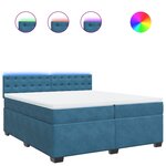 vidaXL Sommier à lattes de lit et matelas Bleu 200x200 cm velours