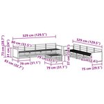 vidaXL Ensemble de canapés d'extérieur 9 Pièces Naturel